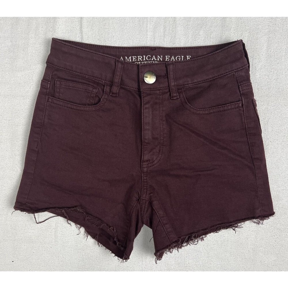 American Eagle Shorts Women 2 Super Stretch X Hi-Rise Shortie AEO‎ Denim Casual